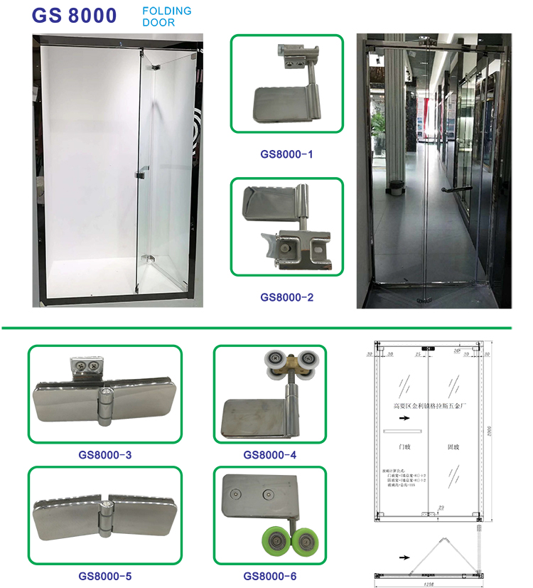 Interior Glass Bi-fold Doors Glass Folding Partition for Office Shopping Mall Meeting Room