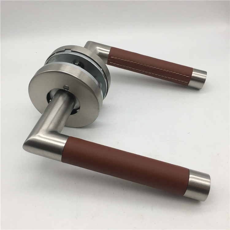 Stainless Steel Turnstyle Designs Tube Stitch Out Combination Leather Lever Door Handle Locks
