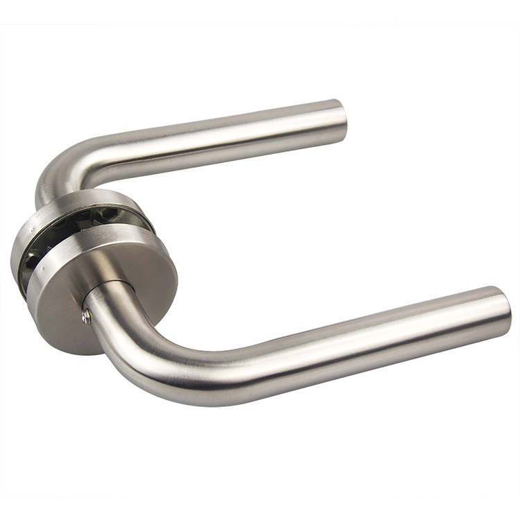 Modern Main Wooden Set Entry Design Split Exterior Stainless Steel Lever Interior Tubular Door Handles