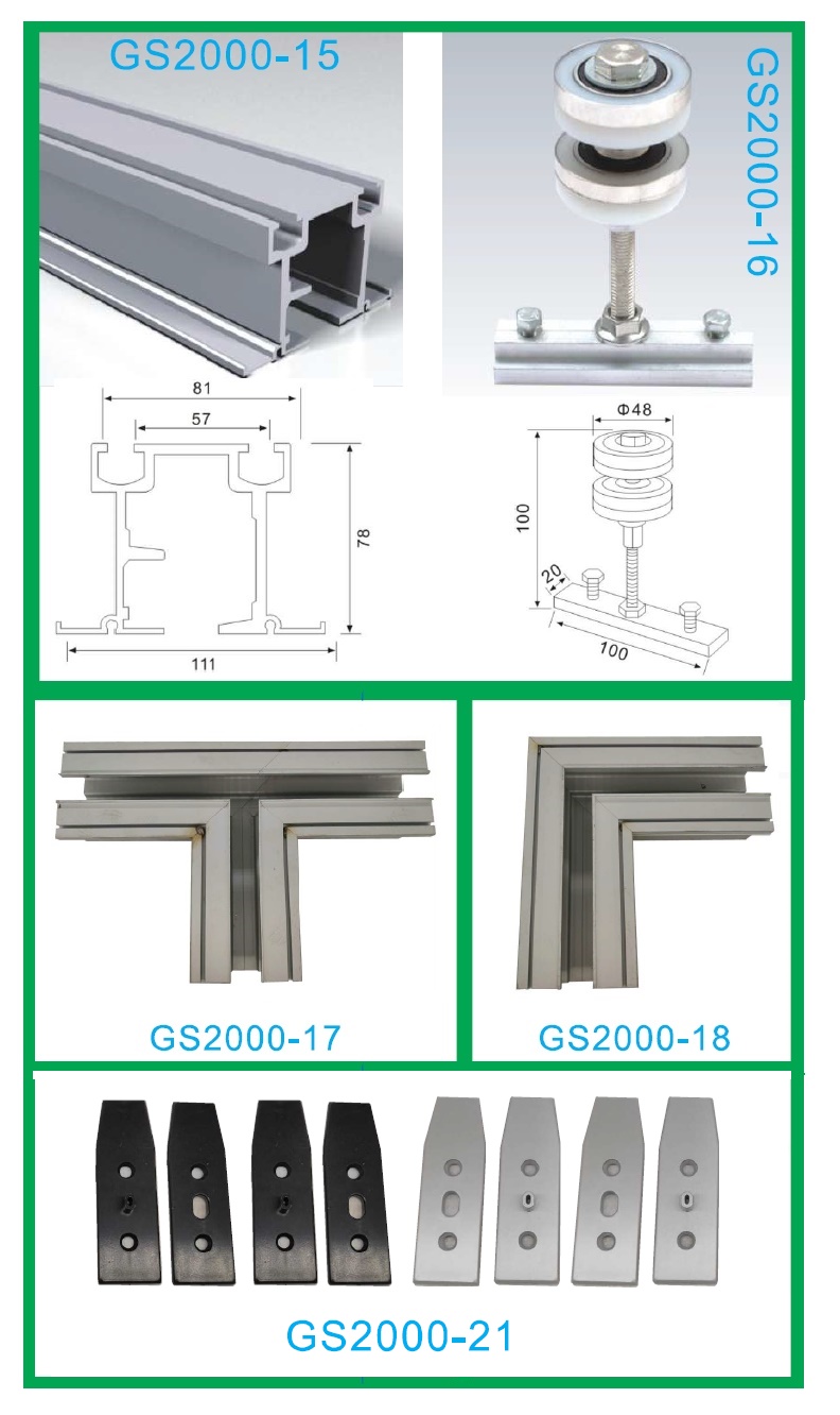 Aluminium Bi Folding Door 3 Sides Elbow Track Sliding Folding Glass Door Aluminum T Track Extrusion