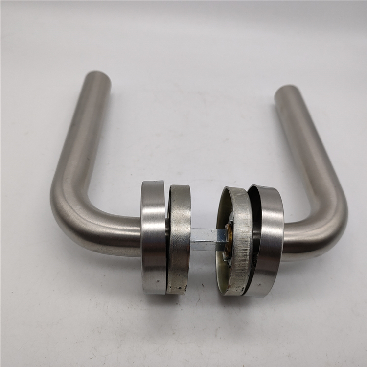Modern Main Wooden Set Entry Design Split Exterior Stainless Steel Lever Interior Tubular Door Handles