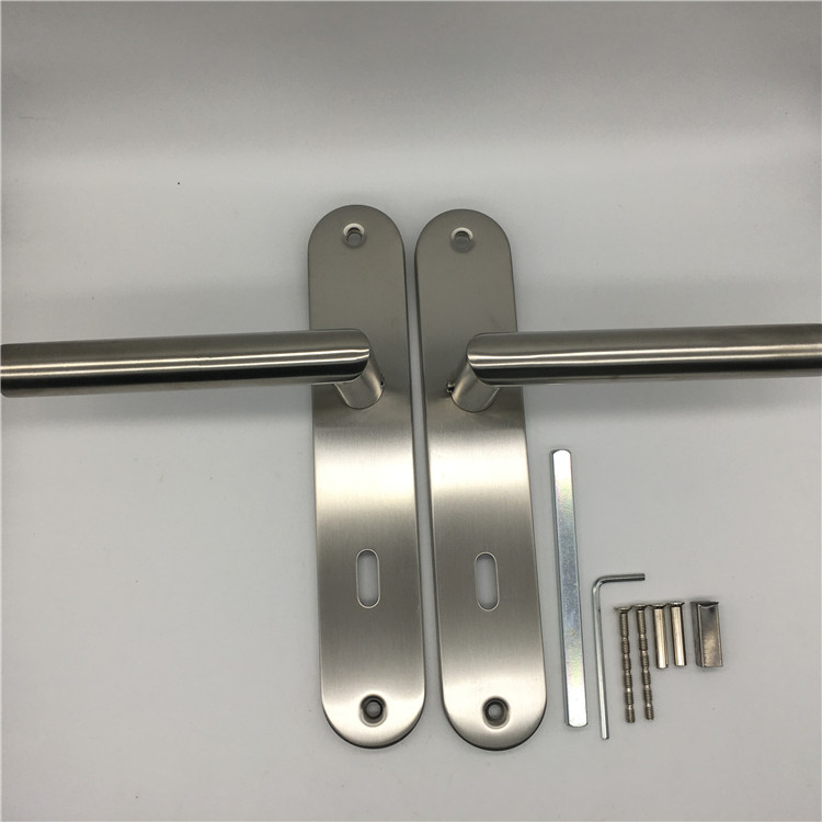 Vintage Patio Double Door Hardware Stainless Steel Decorative Entry Door Handle with Metal Backplate